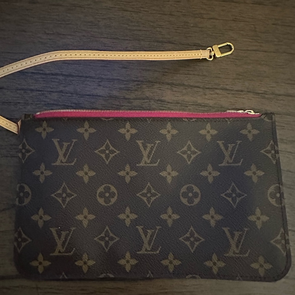Louis Vuitton Brown and Pink Monogram Pouch